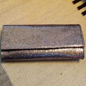 Never Worn Silver Glitter Clutch